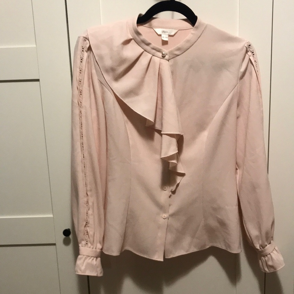 Elegant Pink Ruffle Blouse